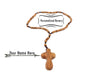 Personalized Olive wood Rosary from Bethlehem, Custom Name, Children Gifts on Christmas, Easter. Prayer Beaded Bead Wooden Rosaries (Palm Cross with Engraving)
