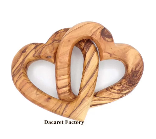 Olive Wood Connected Hearts | A Great Gift on Valentine, Engagement and Wedding