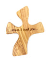 Personalized Cross, Customized Name Crosses for Palm, Comfort Healing Pocket Prayer Olive Wood Cross