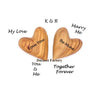 Private: Customized 3” olive wood Heart gifts on many occasions like Valentine’s Day, Anniversary, Wedding, name engraving options at check out